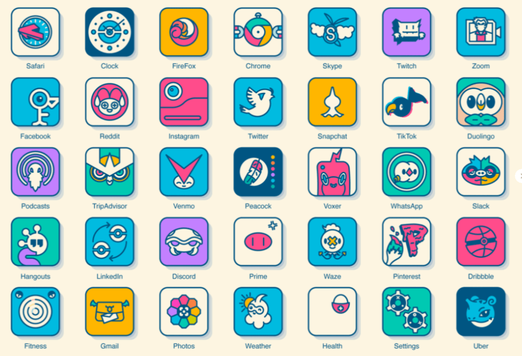 64 Pokémon Custom iOS App Icons