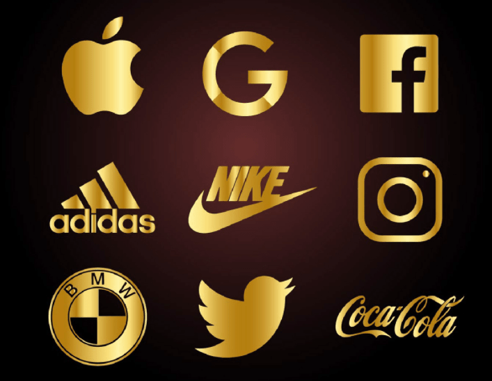9 Gorgeous Golden Famous Brand Logos For Adobe Illustrator