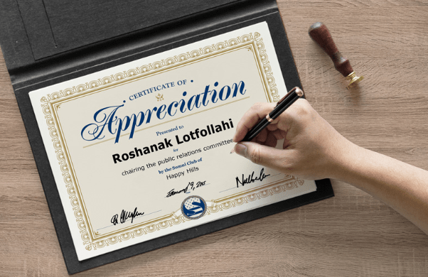 A4 Size Achievement Certificate Mockup PSD-min