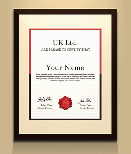 Certificate frame mockup