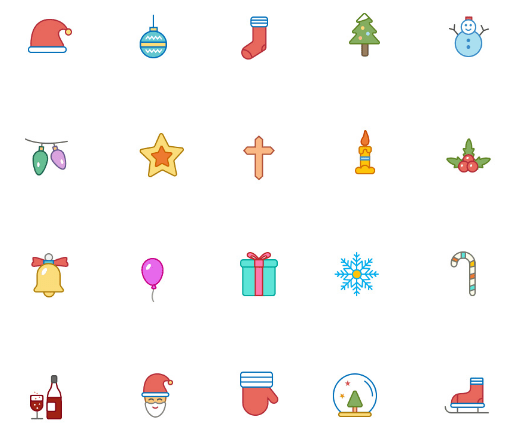 christmas-color-and-outline-icons
