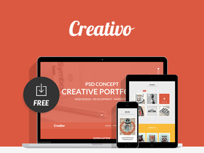 Creativo - Free One page PSD template
