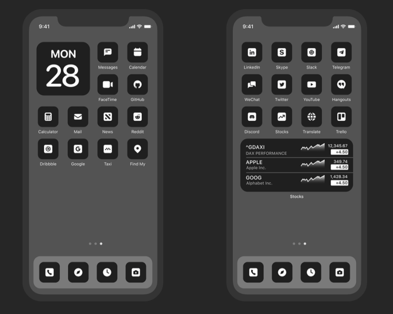 Custom App Icons For iOS 14 Dark Version