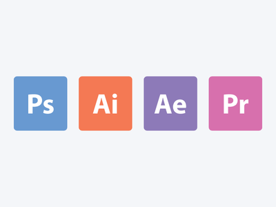 Flat Adobe App Icons