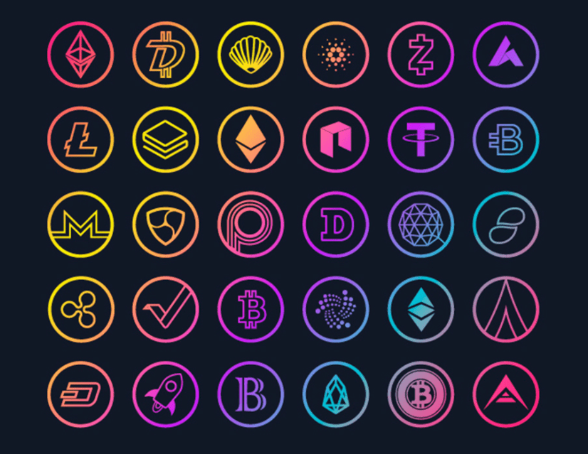 Free Cryptocurrency gradient logos