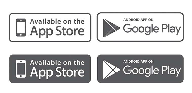 Free icons AppStore and Google Play