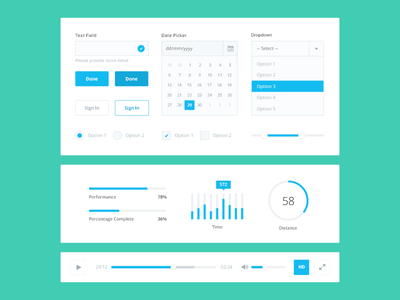 Free PSD Flat UI Kit