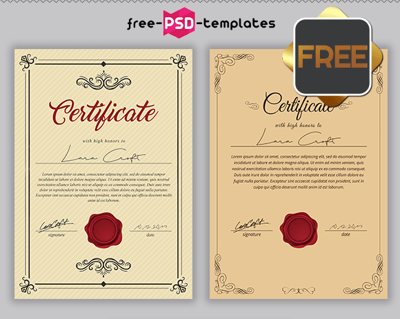 FREE PSD MULTIPURPOSE CERTIFICATES BUNDLE
