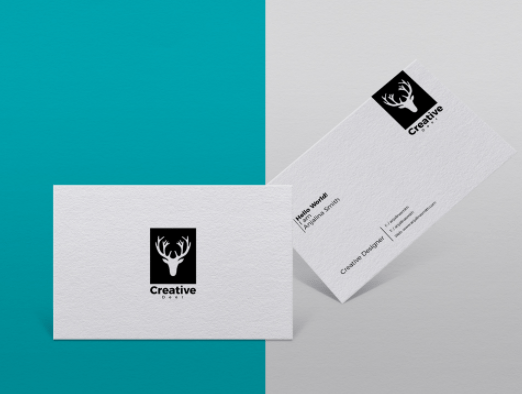 Free Textured Business Card Branding PSD Mockup