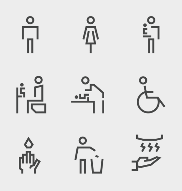 Free Toilet Restroom Symbol Icons Set