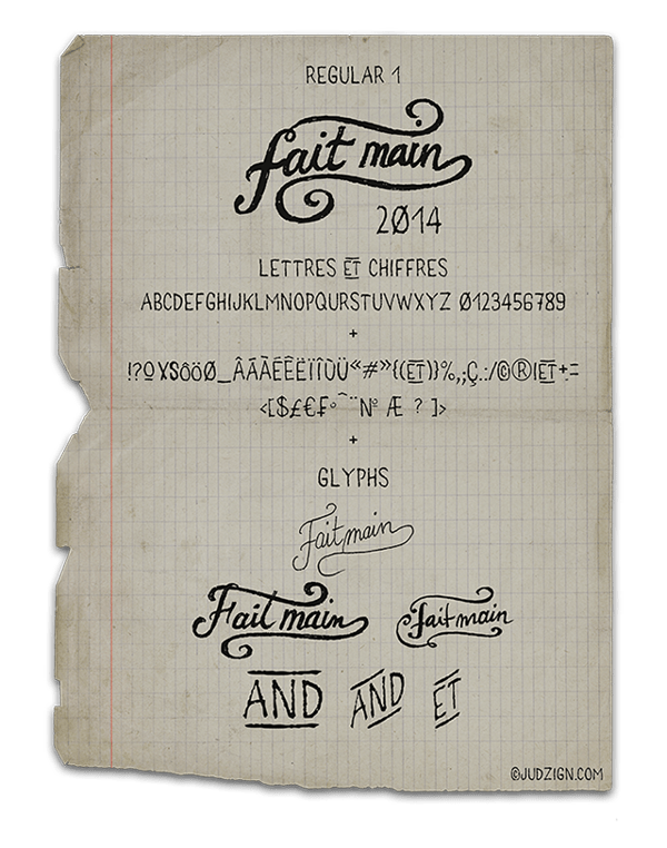 Handmade font regular freehand