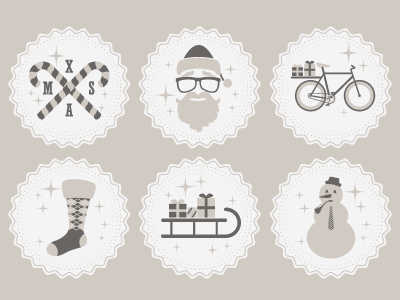 Hipster Christmas Icons