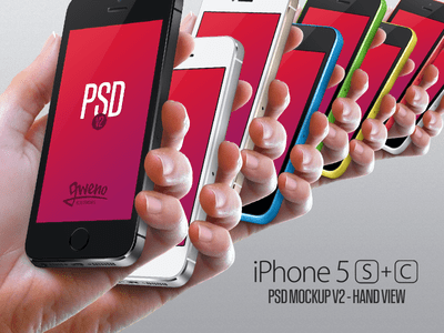 Iphone 5S & 5C Mockup - Hand PSD