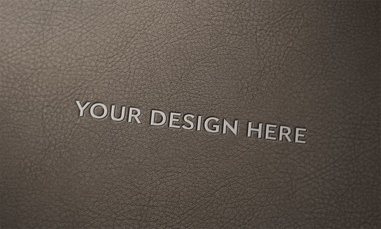Logo Mock up with Leather Background PSD
