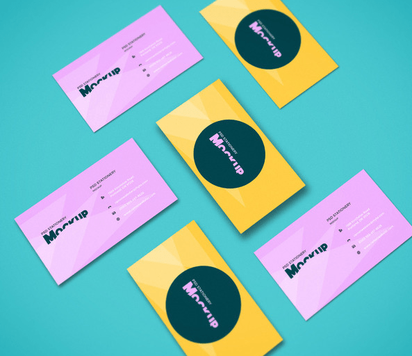 Perspective Business Cards Mockup