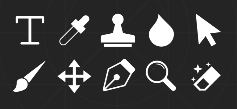Pixel-perfect Photoshop Tools Icons Pack