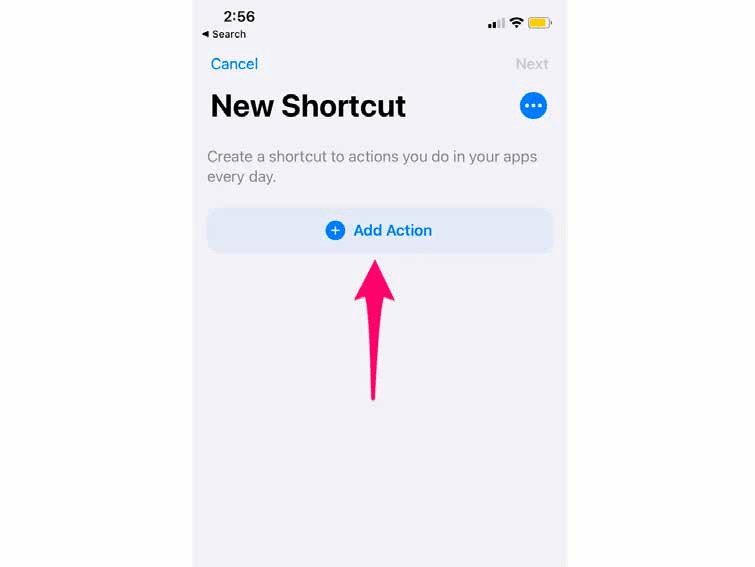 Press the Add Action