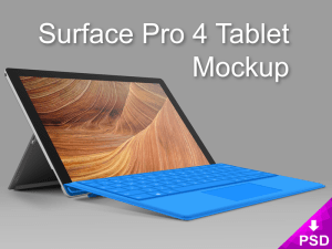 Realistic Surface 4 Pro Tablet PSD Mockup