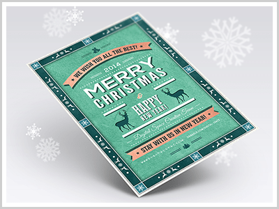 Retro Christmas and New Year Flyer