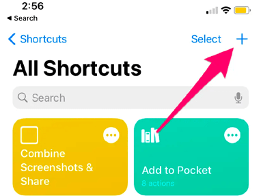 Tap the plus button
